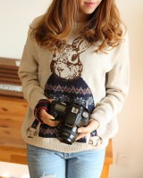 Cardigan Casual de Algodón de Manga completa de Cuello redondo de Tejidos Ordenador